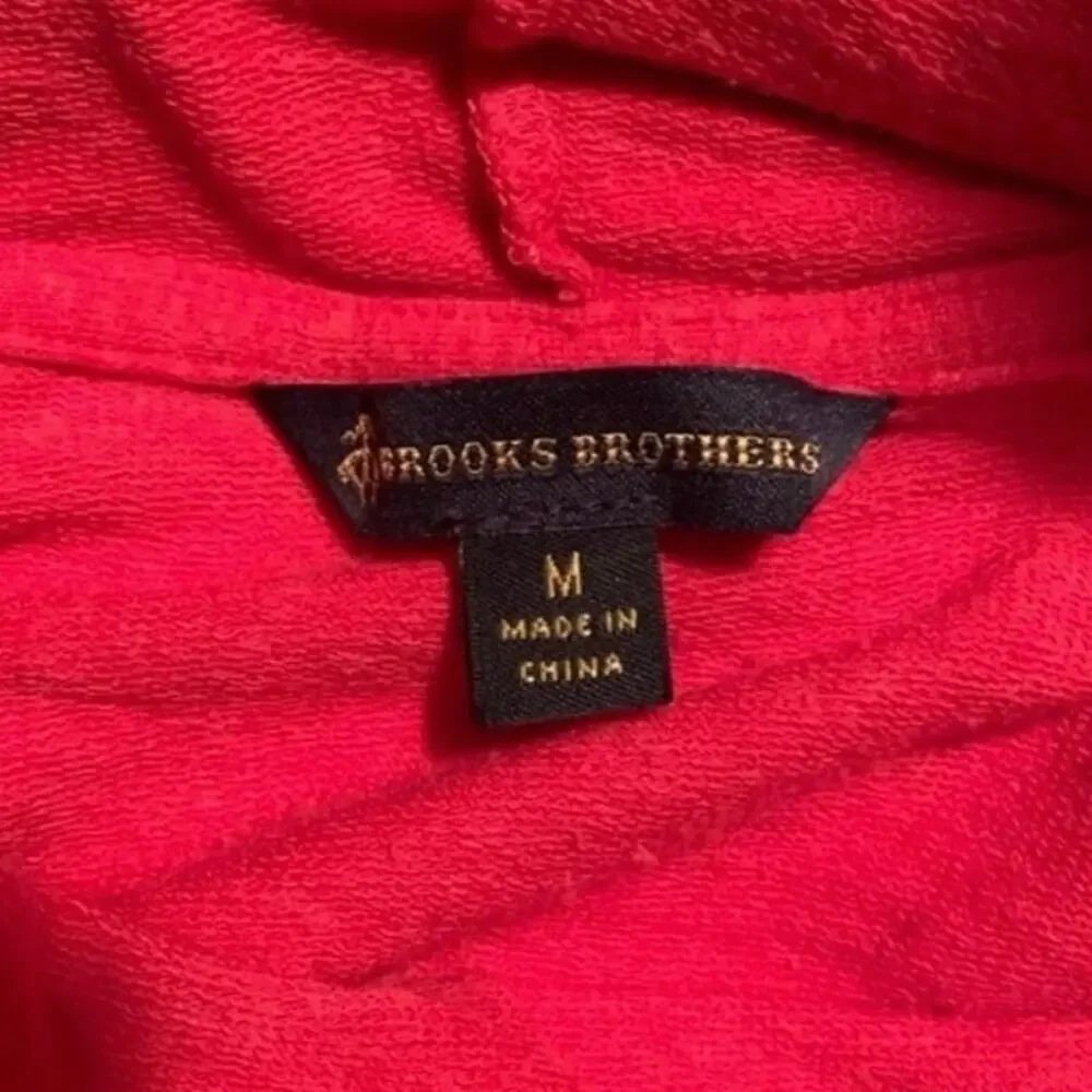 Brooks Brothers Red Cowl Neck Hoodie Sweatshirt Medium Cotton Blend - Picture 3 of 4